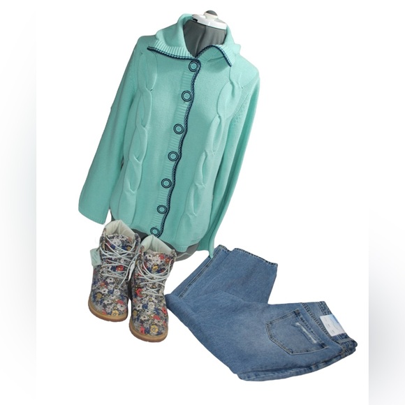 Nice Croft & Barrow Button Up Sweater Women’s Size L - Picture 9 of 11